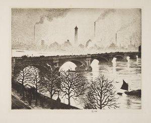 Waterloo Bridge da una finestra del Savoy, pub.1925 da Christopher Richard Wynne Nevinson