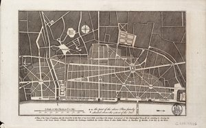 Piano della città di Londra dopo il Grande Incendio del 1666 da Christopher Wren