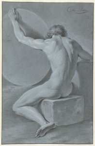 Nudo maschile seduto, visto di schiena da Chrétien Dubois