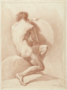 Nudo maschile seduto, visto di schiena da Chrétien Dubois