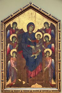La Vergine e il Bambino in maestà circondati da sei ... da Cimabue (c.1240 c.1301)