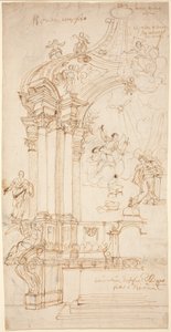 Un baldacchino con un dipinto dell