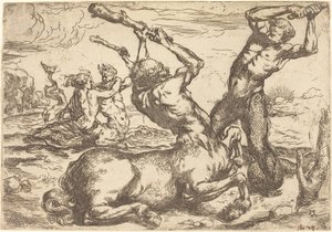 Battaglia tra un Centauro e un Tritone da Circle of Jusepe de Ribera