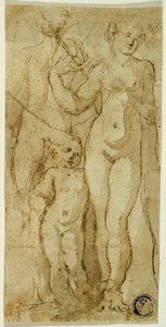 Venere e Cupido da Circle of Parmigianino