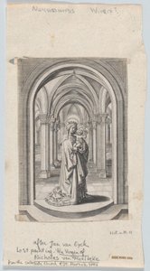 Vergine e Bambino in una chiesa, conosciuta anche come la Vergine di Van Maelbeke da Circle of the Brothers Wierix.