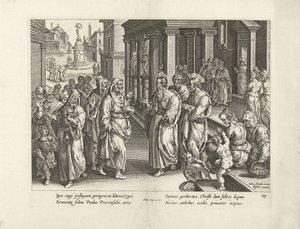 Paolo discute con il mago Elimas da Claes Jansz. Visscher (II) (workshop of)