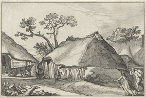 Fattoria e carro in un cortile da Claes Jansz. Visscher (II)