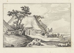 Fattoria e pastore con pecore e capra da Claes Jansz. Visscher (II)