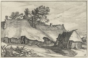 Fattoria e piccolo capanno (Paesaggi con fattorie) da Claes Jansz. Visscher (II)