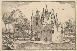 Un castello, tavola 22 da Regiunculae et Villae Aliquot Ducatus Brabantiae da Claes Jansz Visscher