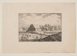 Fattorie e campi sbiancati, da vedute nei dintorni di Haarlem (Plaisante Plaetsen) da Claes Jansz. Visscher