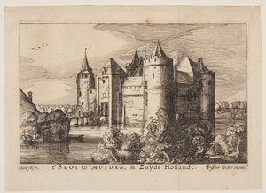 Il castello di Muiden (al contrario), da Quattro castelli in Olanda e Utrecht da Claes Jansz. Visscher
