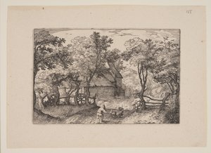 La strada verso Heemstede, da vedute nei dintorni di Haarlem (Plaisante Plaetsen) da Claes Jansz. Visscher