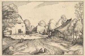 La Locanda del Cigno, tavola 6 da Regiunculae et Villae Aliquot Ducatus Brabantiae, ca. 1610 da Claes Jansz Visscher