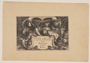 Frontespizio, da Paesaggi (Verscheyden aerdige Lanthuysen...) da Claes Jansz. Visscher