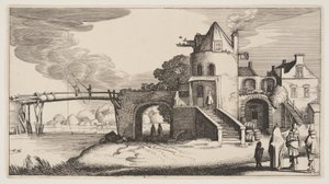Ponte con casello, da Paesaggi (Playsante Lantschappen) da Claes Jansz. Visscher II