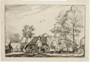 Grande fattoria, tavola dieci dopo Immagini di fattorie, case di campagna e villaggi rustici (Praediorum villarum et rusticarum casularum icones) da Claes Jansz. Visscher II