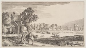 Strade lungo un pascolo, da Paesaggi (Playsante Lantschappen) da Claes Jansz. Visscher II