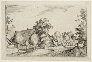 Strada del villaggio, tavola dodici dopo Immagini di fattorie, case di campagna e villaggi rustici (Praediorum villarum et rusticarum casularum icones)