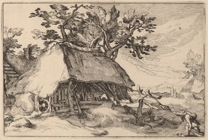 Un fienile da Claes Jansz Visscher after Abraham Bloemaert after Boëtius Adams Bolswert