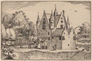 Un Castello da Claes Jansz Visscher after Johannes van Doetechum, the Elder after Lucas