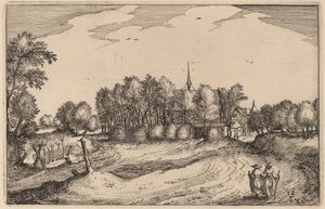Un convento da Claes Jansz Visscher after Johannes van Doetechum, the Elder after Lucas