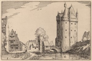 Porta della città da Claes Jansz Visscher after Johannes van Doetechum, the Elder after Lucas