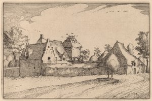 Fattoria murata da Claes Jansz Visscher after Johannes van Doetechum, the Elder after Lucas