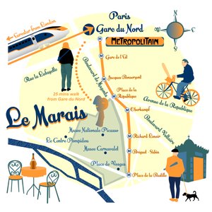 Mappa di Le Marais, Parigi