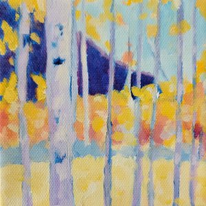 Una foresta autunnale dai colori vivaci da Claire Whitehead