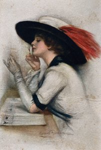 Una giovane donna elegante che vota nelle elezioni del 1920 negli Stati Uniti, XX secolo da Clarence F. Underwood