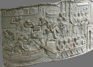 Le Galee Romane. Dettaglio del rilievo della Colonna di Traiano, I-II secolo da Classical Antiquities