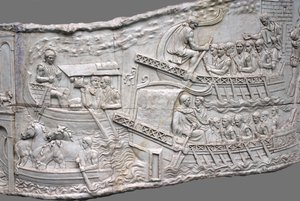 Le galee romane. Dettaglio del rilievo della Colonna di Traiano, I-II secolo da Classical Antiquities