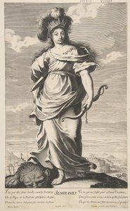 Semiramide da Les Sept Merveilles du monde, c.1639-40 (acquaforte e incisione) da Claude (after) Vignon