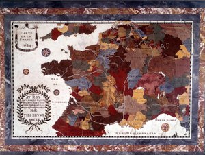 Mappa della Francia del XVII secolo con découpage delle diverse regioni da Claude Antoine Couplet
