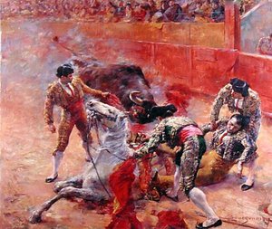 Il picador che cade da Claude Charles Bourgonnier