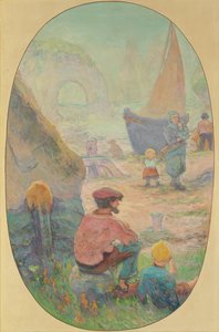 Pescatori a Etretat da Claude Emile Schuffenecker