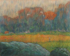 Paesaggio con figura e case da Claude Emile Schuffenecker