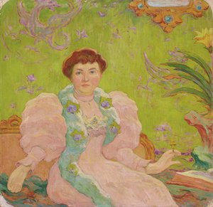 Giovane donna in abito rosa