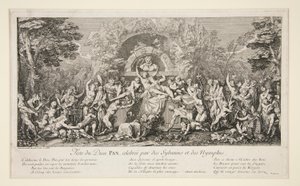 Festa del dio Pan, celebrata da Silvani e Ninfe da Claude Gillot