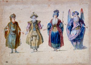 Quattro preti di teatro da Claude Gillot