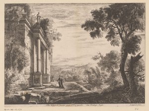 Paesaggio con figure davanti a una rovina antica da Claude Goyrand