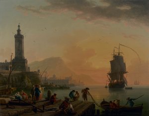 Porto del Mediterraneo. Calma di vento, quiete serale