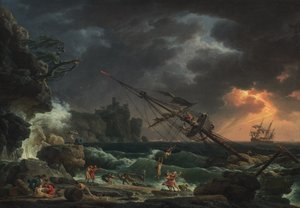 Naufragio in mare tempestoso da Claude Joseph Vernet
