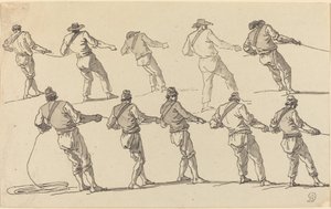 Dieci uomini che tirano corde da Claude Joseph Vernet