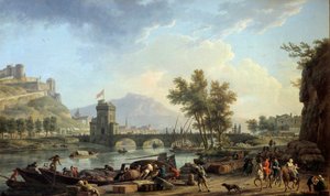 Gli approcci di un trapano nel 1774 Dipinto di Joseph Vernet (1714-1789) 1774 Montpellier, Museo Fabre da Claude Joseph Vernet