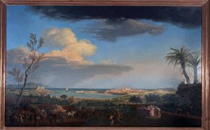 Il porto di Antibes in Provenza visto dalla costa da Claude Joseph Vernet