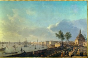 Il porto di Bordeaux con le mura. Parigi, Museo della Marina