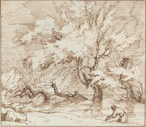 Alberi riflessi in un ruscello da Claude Joseph Vernet