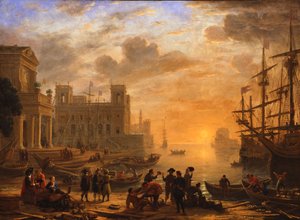 Paesaggio portuale al tramonto da Claude Lorrain